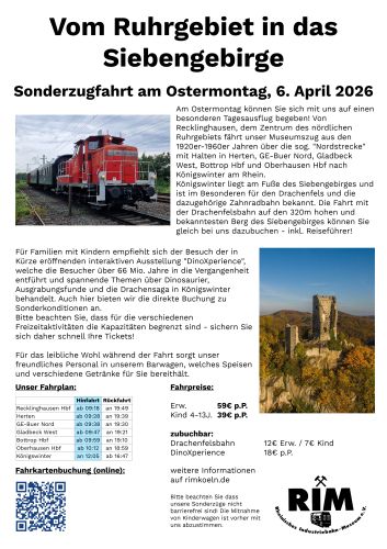 Tickets für Vom Ruhrgebiet in das Siebengebirge am 06.04.2026 - Karten kaufen